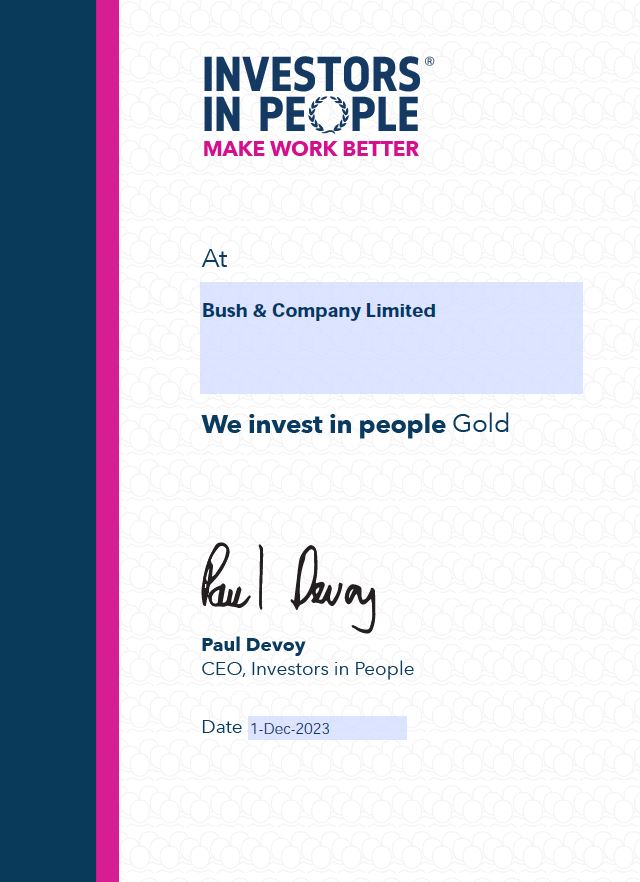 Image of investors in people certificate